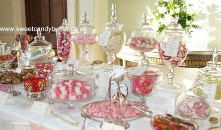 Wedding or birthday party sweets buffet table, pick and mix sweet shop, sweets table Nottingham, Doncaster, Mansfield, Chesterfield, Sheffield, Lincoln, Derby, Worksop