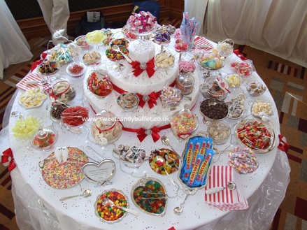 Unique wedding entertainment lavish round table sweets buffet