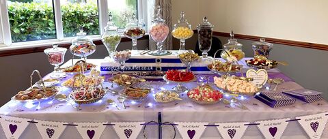 Wedding or birthday party sweets buffet table, pick and mix sweet shop, sweets table, candy table cart Nottingham, Doncaster, Mansfield, Chesterfield, Sheffield, Lincoln, Derby, Worksop